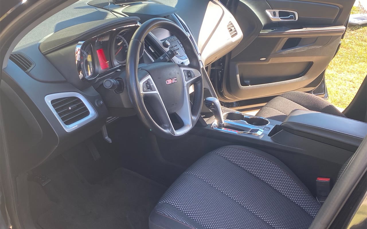 The GMC Terrain's driver seat and dashboard