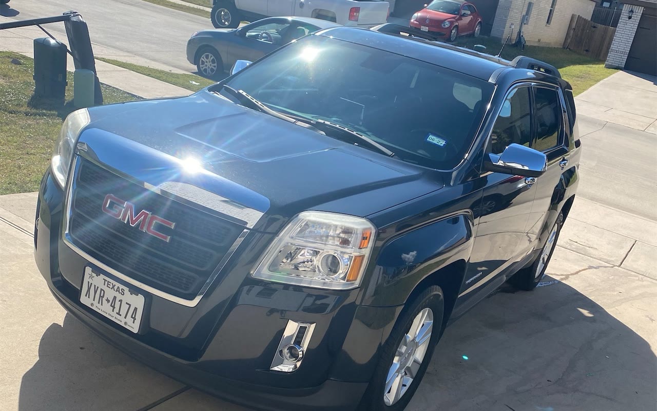 Our GMC Terrain from the front left