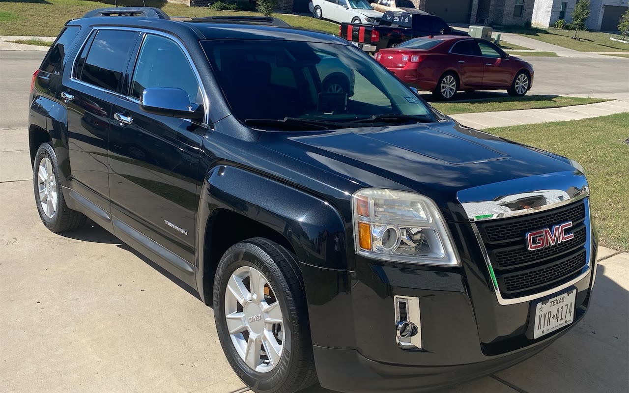 Our black GMC Terrain from the front